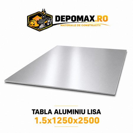 Tabla aluminiu lisa 1.5mm, 1250x2500mm (1050A)